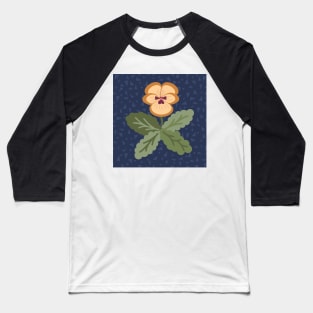 Minimalist pansy flower on classic navy blue Baseball T-Shirt